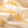 Wholesale PVD Coated 18K Gold Plated Solid Color Spiral 304 Stainless Steel Casual Cute Classic Style Waterproof Non Tarnish Pendant Necklace