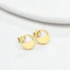 PVD Coated 18K Gold Real Gold Plated Geometric 304 Stainless Steel Simple Style Waterproof Non Tarnish Ear Studs