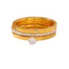 Wholesale Diamond-studded clay stainless steel ring set