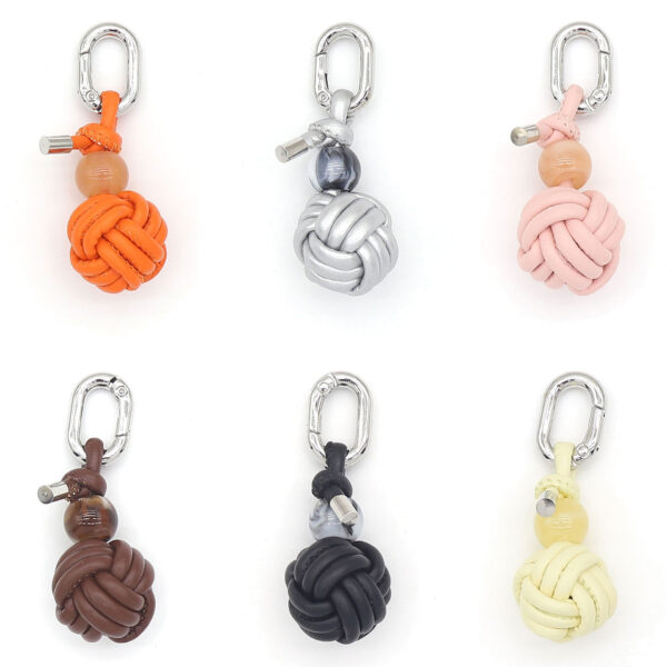 Wholesale Miu Fashion Pure Hand-woven PU Ball Keychain Pendant DIY Bag Hanging Shoes Hanging Buckle Shoes Accessories