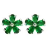 Wholesale 1 Pair Simple Style Flower Plating Inlay Copper Zircon White Gold Plated Ear Studs