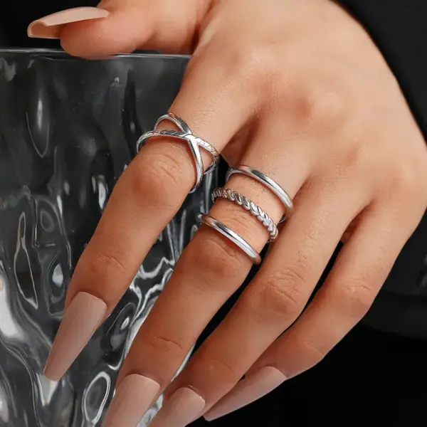 Wholesale Jewelry Hip-Hop Retro Solid Color 304 Stainless Steel Plating Rings