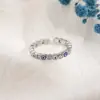 Wholesale Retro Geometric Eye Copper Zircon Open Ring In Bulk