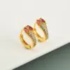 New Fashion Copper Micro-inlaid Zircon 18k Gold Plated Cobra-shaped Earrings Wholesale Nihaojewerly