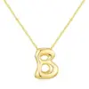 Wholesale Versatile Titanium Steel Bubble Letter Necklace 26 Pieces 18K Gold Simple Pendant Factory Polished Pattern Unisex Jewelry