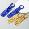 oly-53407c3bc383a4e11530d1c360455adb Wholesale ZA Cross-border Trend ins Creative Long Tassel Earrings Women's Distinctive Color Rice Beads Fashion High-end Ear Jewelry