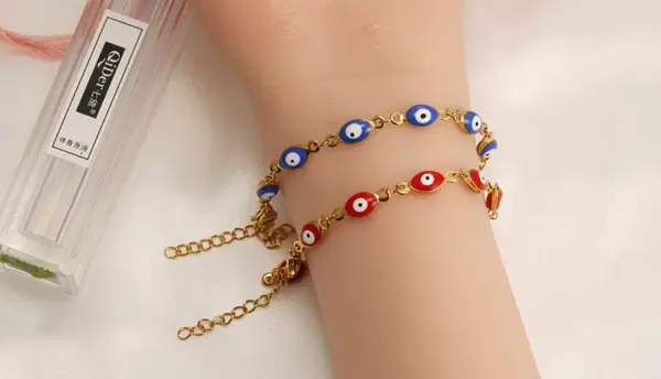 Wholesale Real Gold Plated Devil'S Eye 304 Stainless Steel Ethnic Style Waterproof Non Tarnish Bracelets