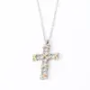 Wholesale Casual Cross 304 Stainless Steel Copper Inlay Gold Plated Silver Plated Zircon Pendant Necklace