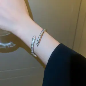 13 Open-Ended Bracelet-Silver Snake