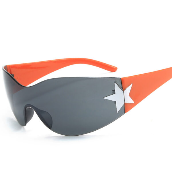 Wholesale Cross-border y2g Millennium hot girl sunglasses five-pointed star sports riding sunglasses European and American personalized future sunglasses