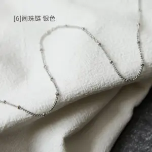 [6] Room Bead Necklace Silver 60cm