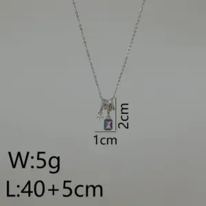 Silver Square Pink Zirconium