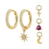 oly-534e0e4e70d843a72b74d447bb2f43f4 Wholesale Fashion Geometric Plating Metal Artificial Gemstones Copper Earrings