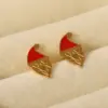 1 Pair Christmas Sweet Simple Style Christmas Tree Enamel 304 Stainless Steel 14K Gold Plated Ear Studs