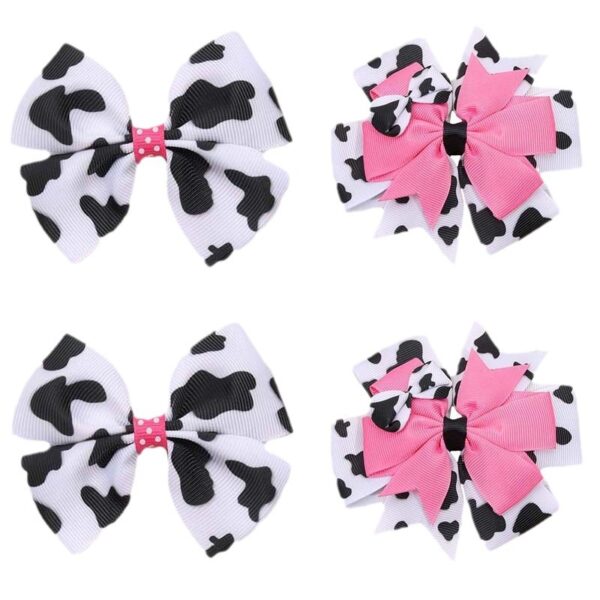 oly-53532793aa2b2eedca3ba3b0e69dac8a Wholesale Cow Pattern Bow Hairpins pular Kidsren's Bow Hair
