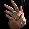 Wholesale Retro punk 6-piece index finger ring set