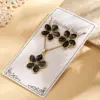 Trendy Fashion Ins Style Gold-Plated Imitation Gold 304 Stainless Steel Colorful Oil-Drip Flower Earrings Necklace Set