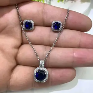Crystal Blue Pendant (without Chain)