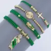 Wholesale Copper 18K Gold Plated Human Cross Bracelets