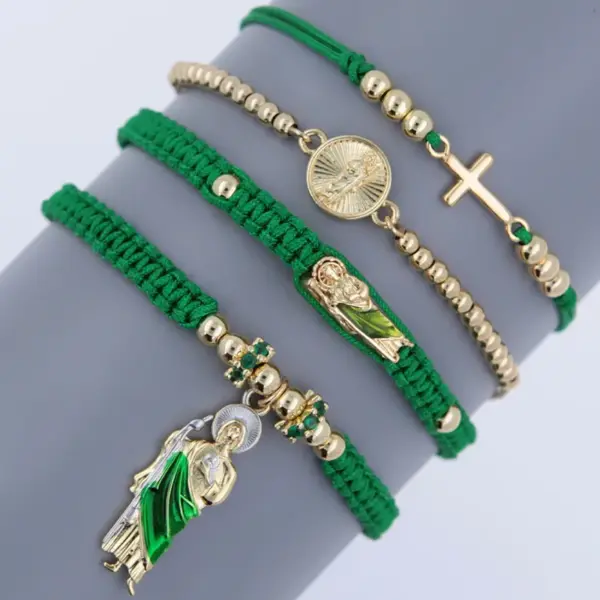 Wholesale Copper 18K Gold Plated Human Cross Bracelets