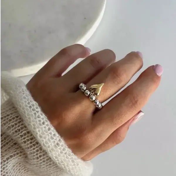 Wholesale Jewelry Classic Style Heart Shape 304 Stainless Steel Plating Rings