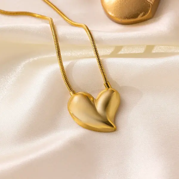 Heart Shape Titanium Steel Sweet IG Style Layered Necklaces Pendant Necklace