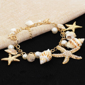 Wholesale New Bohemian Summer Beach Shell Bracelet Seaside Travel Handmade Woven Adjustable Conch Bracelet