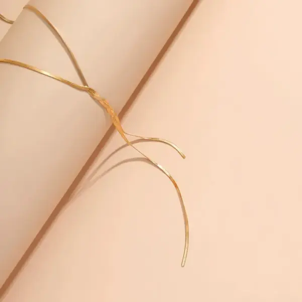 Ion Plating (IP) Real Gold Plated Geometric 304 Stainless Steel Elegant Sexy Simple Style Waterproof Non Tarnish Titanium Steel Long Necklace