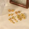 Wholesale PVD Coated Real Gold Plated Heart Shape 304 Stainless Steel Classic Style Waterproof Non Tarnish Drop Earrings Ear Studs