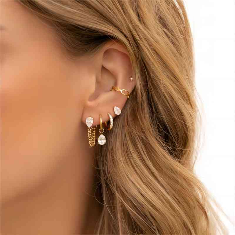 Wholesale PVD Coated Real Gold Plated Water oplets Heart Shape Rectangle 304 Stainless Steel Vintage Style Waterproof Non Tarnish op Earrings