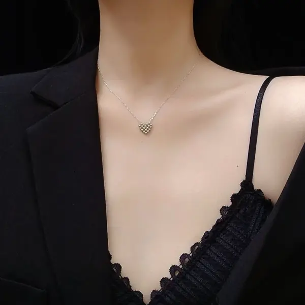 Wholesale PVD Coated Real Gold Plated 18K Gold Heart 304 Stainless Steel Elegant Lady Waterproof Non Tarnish Earrings Necklace