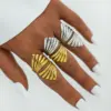 oly-5384472cbed47d560d95a229ca035ad9 Wholesale PVD Coated Real Gold Plated 18K Gold Geometric 304 Stainless Steel Casual Simple Style Waterproof Non Tarnish Adjustable Ring