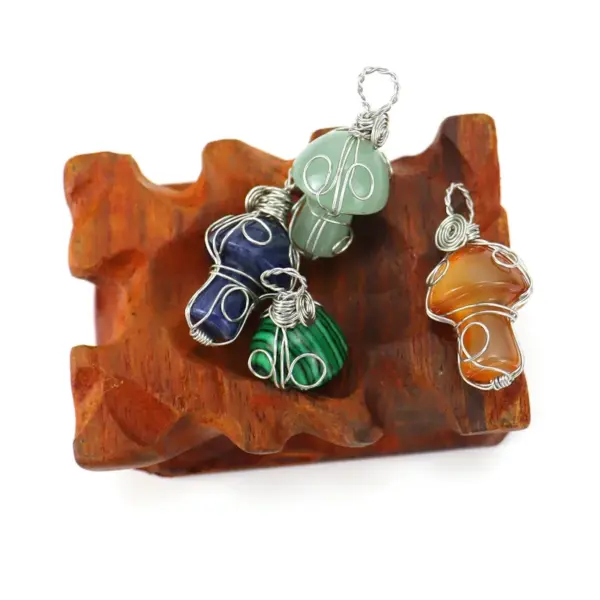 Wholesale Simple Style Mushroom Natural Stone Handmade Pendant Necklace 1 Piece