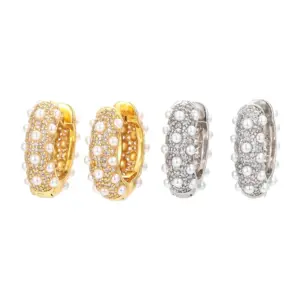 Wholesale Fashion Geometric Plating Copper Zircon Copper Earrings