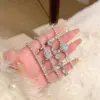 Wholesale Jewelry IG Style Heart Shape Bow Knot Copper Zircon Plating Inlay Bracelets Chain-free