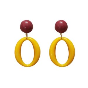 Red and yellow oval ear clip