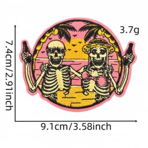 Colorful landscape skull cloth sticker 6#