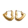 New Fashion Titanium Steel 18K Gold Oil Pressure Earrings Ear Ring Metal Spiral Stripe Design Earrings Earrings