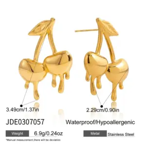 Golden Large Cherry / Ear Studs