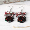 Wholesale Western wind rose horseshoe wooden double-sided earrings