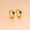 Wholesale 1 Pair Fashion Geometric Gold Plated 304 Stainless Steel Zircon Stainless Steel Earrings