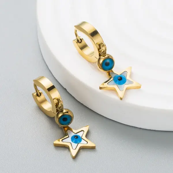 Wholesale Elegant Geometric Plating 304 Stainless Steel No Inlaid 18K Gold Plated Earrings