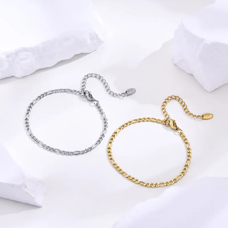 Wholesale PVD Coated Real Gold Plated 18K Gold Solid Color 201 Stainless Steel IG Style Simple Style Waterproof Non Tarnish 201 Stainless Steel Bracel