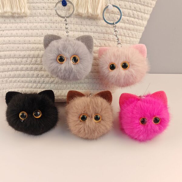 Wholesale Popular Kitten Fur Ball Pendant, Cute Animal Car Key Doll, Versatile Cloth Ear Hair Ball Cat Pendant