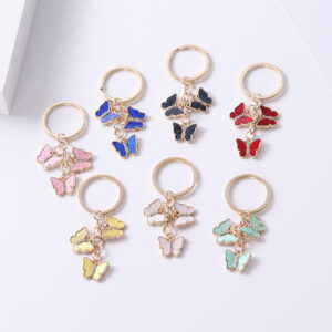 Wholesale Cross-border Hot-selling Oil Dripping with Diamonds, Alloy Colorful Butterflies, Multiple Cute, Creative and Elegant Style Keychain Pendants