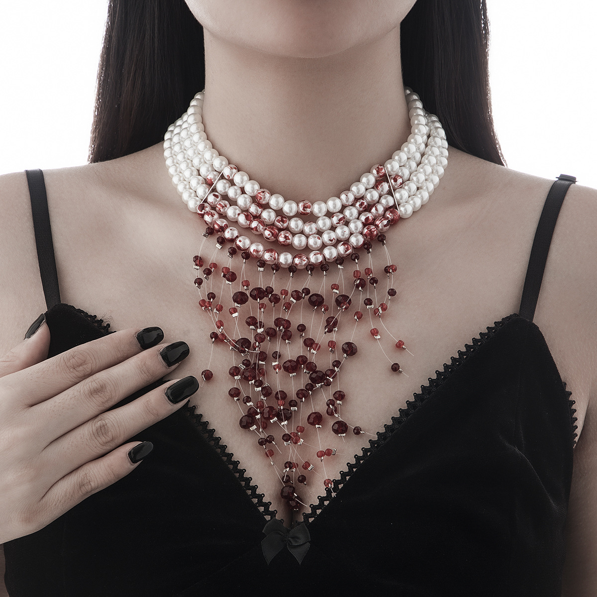 Wholesale Gothic style pendant pearl necklace