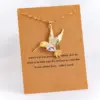 Wholesale Stainless Steel 18K Gold Plated Vintage Style Plating Inlay Bird Rhinestones Zircon Pendant Necklace