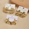 Wholesale Leaf Flower Stainless Steel 201 Earrings Hot Sale Casual Modern Style For Holiday And Daily Use