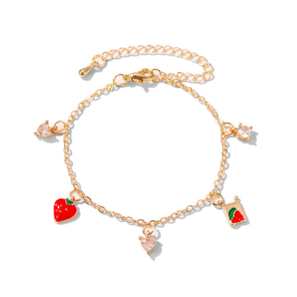 Wholesale Alloy Oil Drop Strawberry Bracelet
