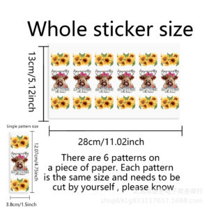 Cow series transparent crystal marker pen waterproof sticker -8
